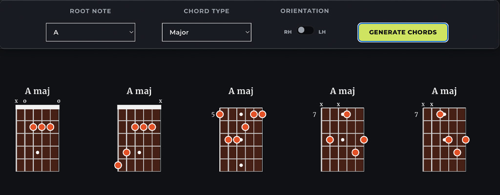 Guitar Chord Library (Left and Right Handed) - Alt Guitar